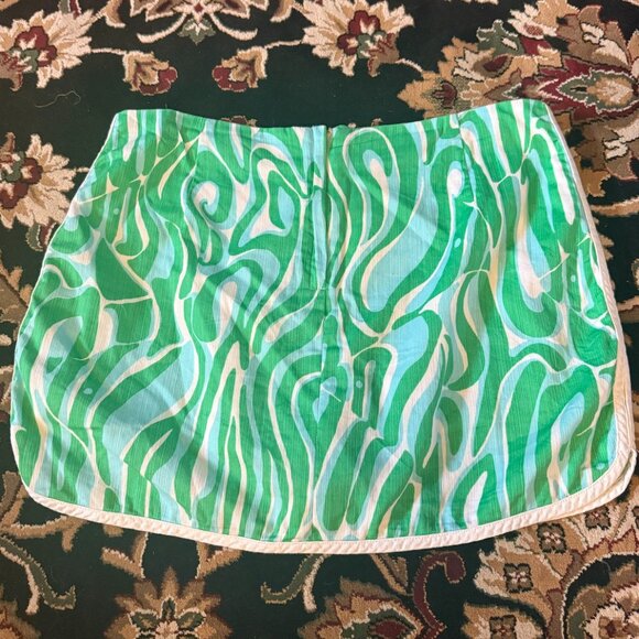 Vintage Lilly Pulitzer Green and Blue Print Mini Skort - Picture 3 of 3